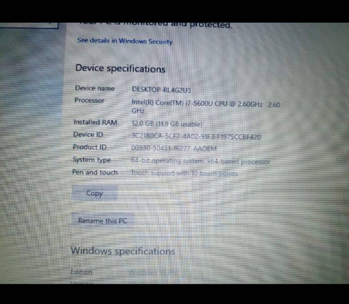 Laptop I7 5th gen in mint condition touch 4