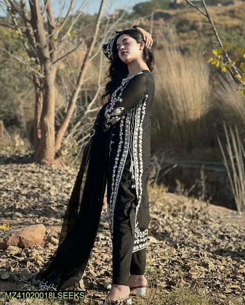 Embroidered Black Suit (Free Delivery) 6