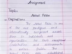 Handwriting assignment work