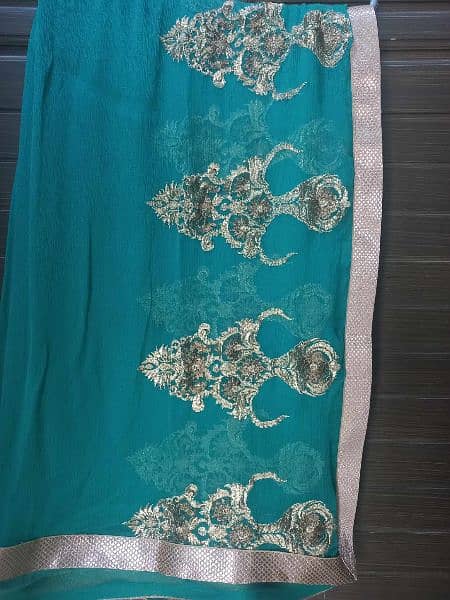 Indian shifoon 3pc full Embroidered maxi 2
