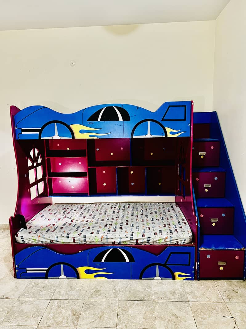 kids Bunk Bed On Sale (3 Beds + 4 Drawers) 0