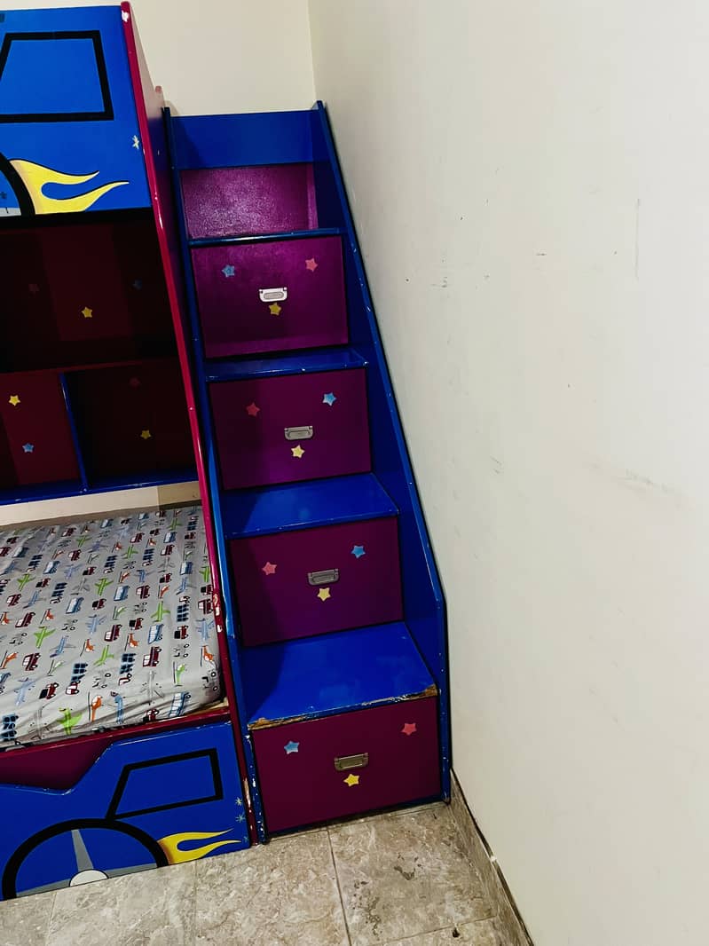 Bunk Bed (3 Beds + 4 Drawers) Kids Bed 1