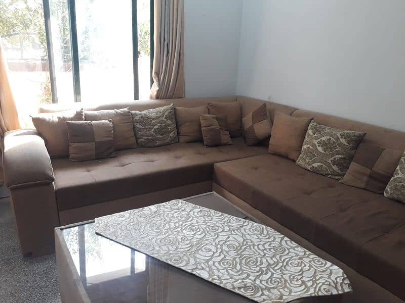 sofa set 7 seater corner with center table 0