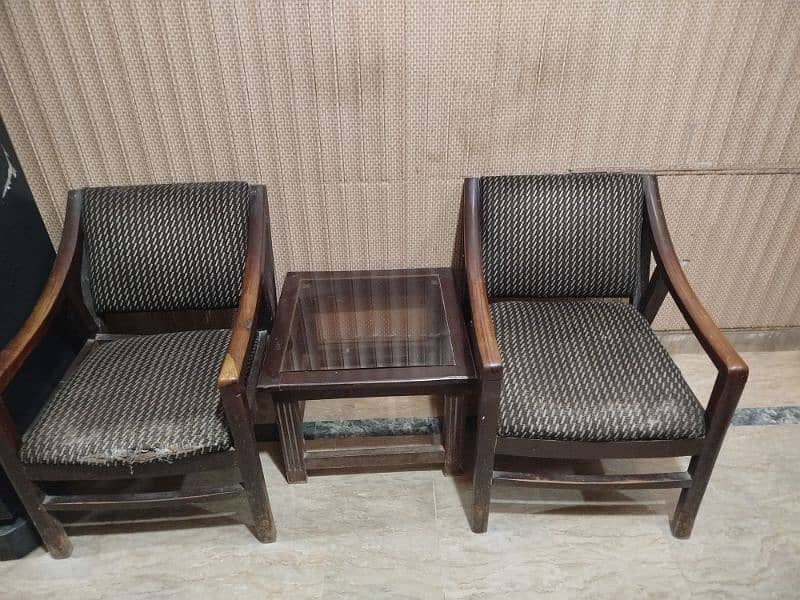 Four Wood Chairs For Sale . 0320 2782760 0