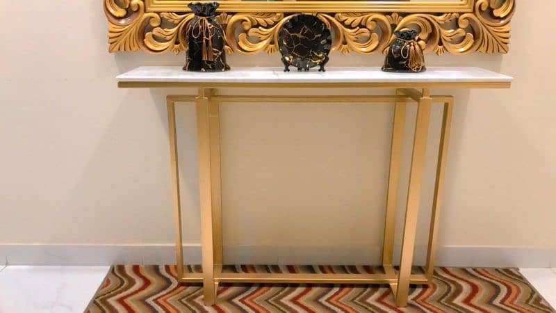 Beautiful Marble Top Console Table 0