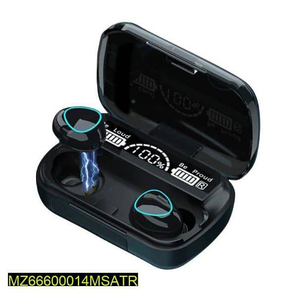 M10 Digital Display Case Earbuds - Black 2