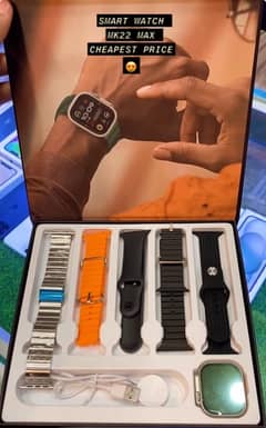 smart Watch mK 22 max box pack With 5 Straps