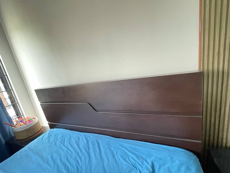 wooden bed set with mattress 7