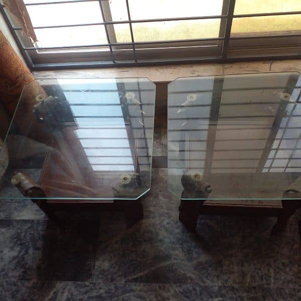 Two Small table glass size 2x2 for sale 0