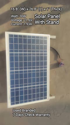 30W Solar Panel With Stand Rs: 4000