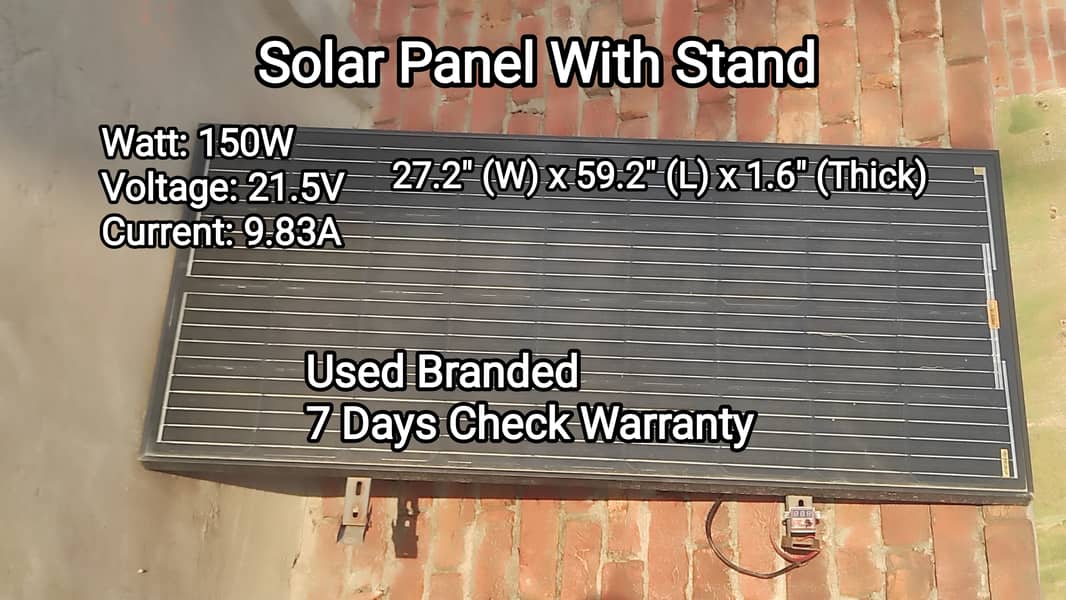 150W Solar Panel With Stand Rs: 11,000 0