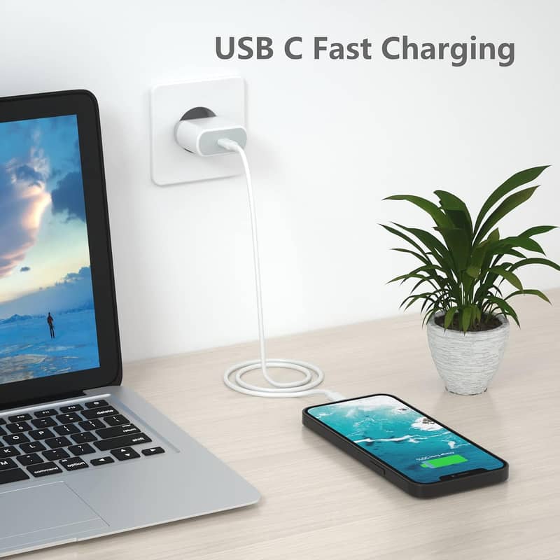 20W USB C Fast Plug Adapter with cable - Chargers - 1087035378