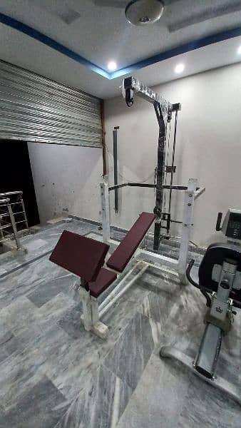 multi gym station home gym multi bench press lat pull down rowing 0