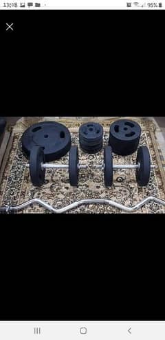 rubber plates Rubber dumbbells chrome olympic rod multi bench press