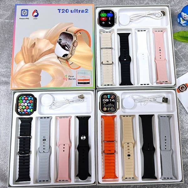 T20 Ultra II Latest Series 9 Smarrwatch with 4 straps & Amoled Display 0