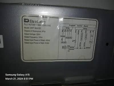 Dawlance fully automatic washing machine (Model :DWT 9060 EZ) 3