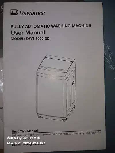 Dawlance fully automatic washing machine (Model :DWT 9060 EZ) 4