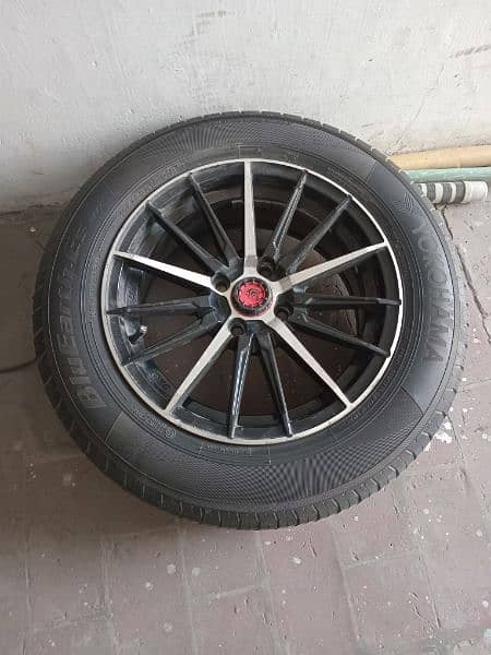 alloy rim and new tyer 15" 100 pcd 0