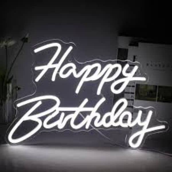 Happy birthday neon sign 3ft /1.5ft size with Adopter,hanging chain , 1