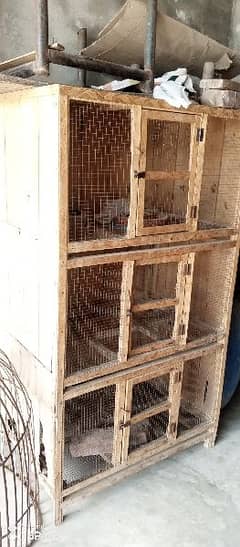 3 portion trye system wooden cage
