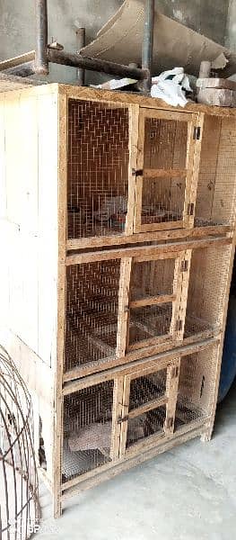 3 portion trye system wooden cage 0