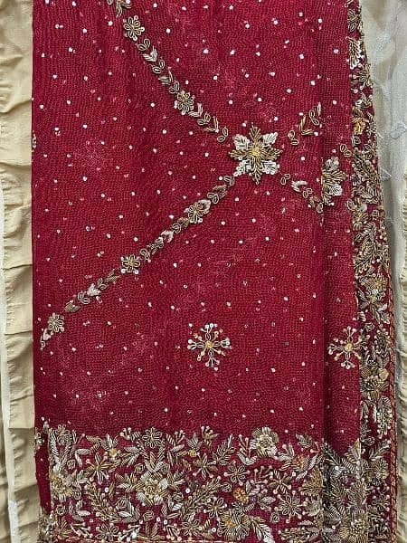 Red bridal Long shirt and Farshi Lehnga 2