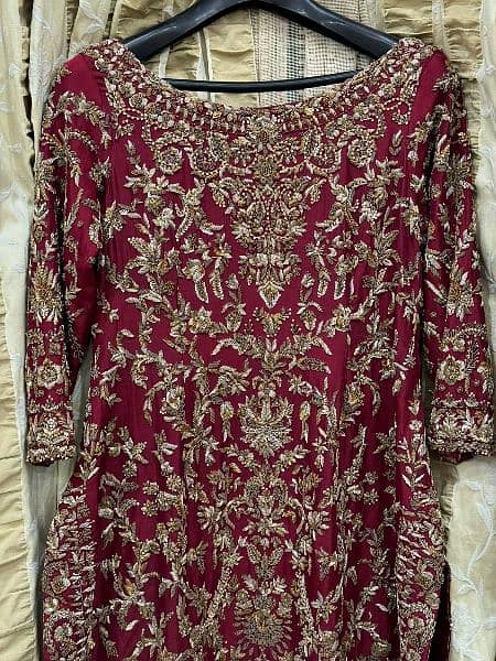 Red bridal Long shirt and Farshi Lehnga 4