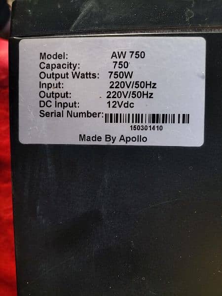 Apollo UPS 750 Wats 10/10 condition 0