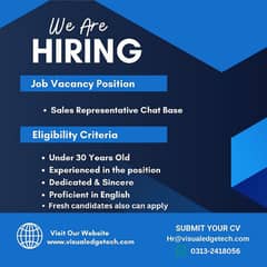 We Are Hiring (Fresh candidate's also can apply)