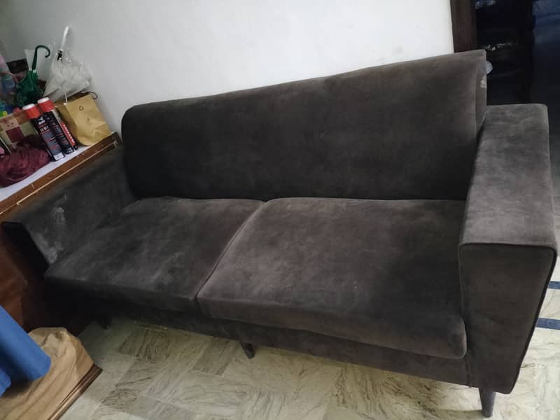 Sofa Set Dark brown velvet cover 5 seater (3+1+1 Seater) 2