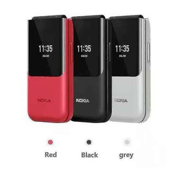 Nokia 2720 flip colour black red silver 1