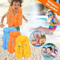 2 Pieces Kids Swimming Life Jackets Air Filling Vests