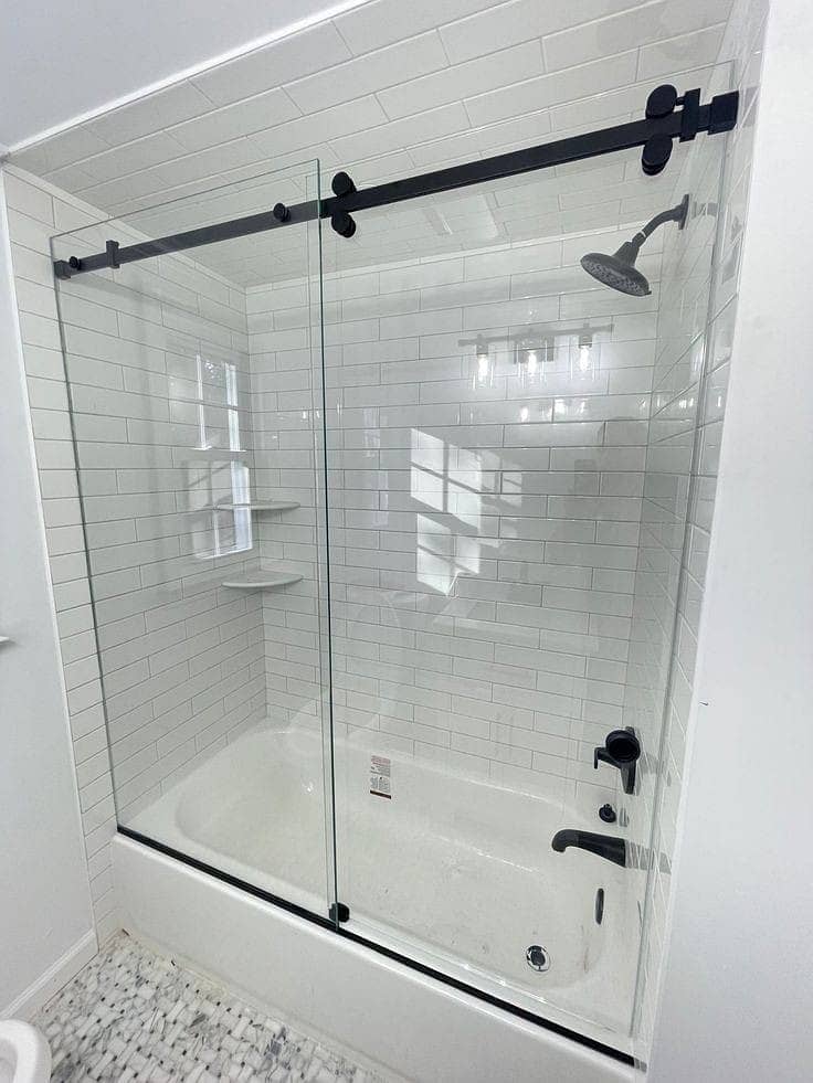 Frameless By-Pass & Sliding Shower Doors/Curbless Neo Angle Shower 1