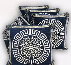 5 pcs velvet printed cushion cover - with filling
