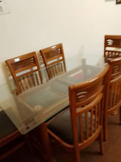 Dining glass table with 6 chairs