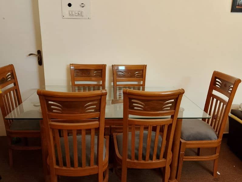 Dining glass table with 6 chairs 3