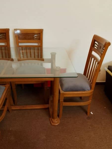 Dining glass table with 6 chairs 5