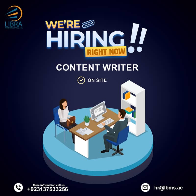 We are hiring content writer for our company! wahtsapp 03137533256 0