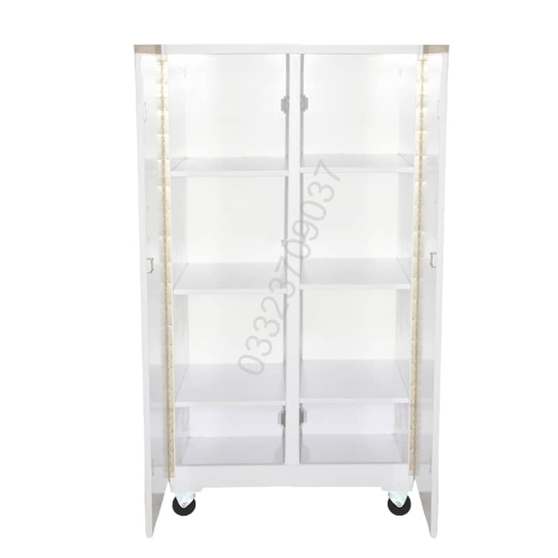 D2 5x2 Wooden Shelfs cupboard cabinet wardrobe almari white 0