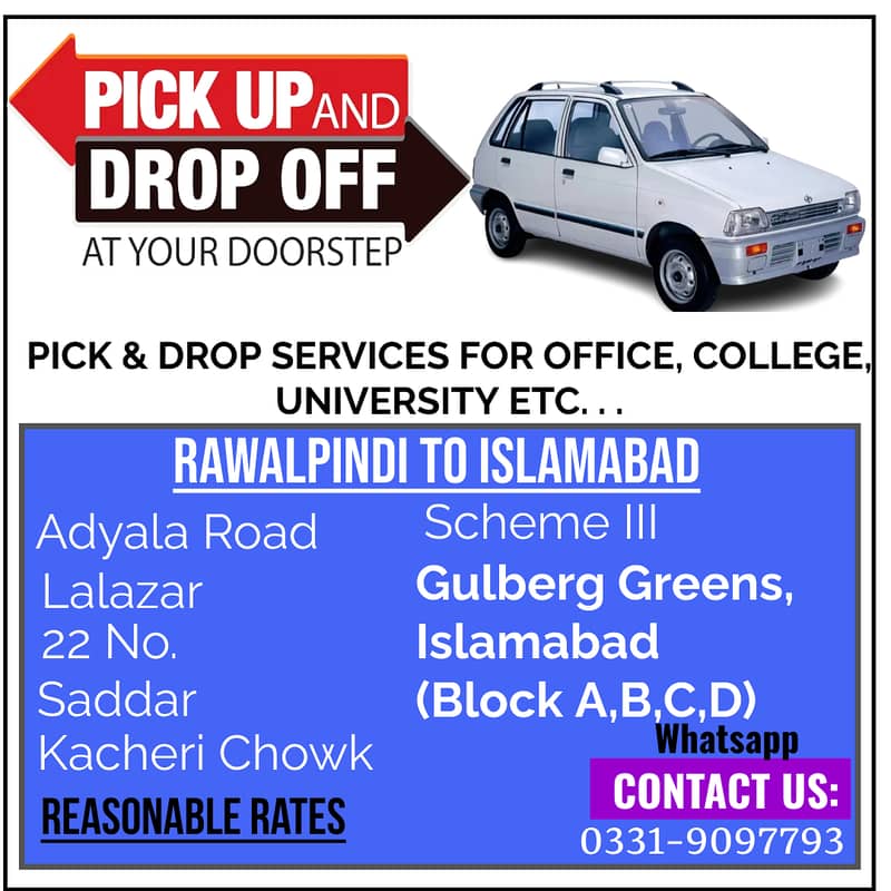 Pickup & Drop Service-Rawalpindi-Gulberg Greens, Islamabad 0