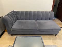 L Shape 6 Seater Sofa Set with Table and cushions