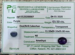 AMETHYST 100% Natural Stome With Laboratory Certificate