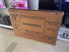 LED TV 75 box pack Samsung Galaxy Android voice remote 2 Year warranty