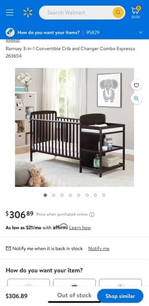Anna 3 in 1 Full Size Crib & Changing Table Combo 2