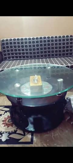 beautiful round glass table