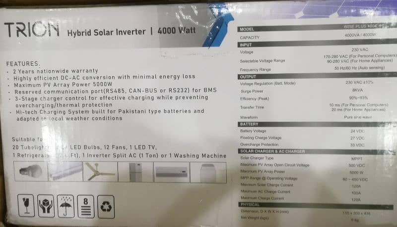 Trion hybrid solar inverter 4000 watt 1