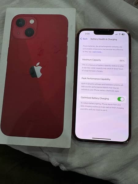 Iphone 13, Red Colour, 128gb, PTA Approved dual, 6