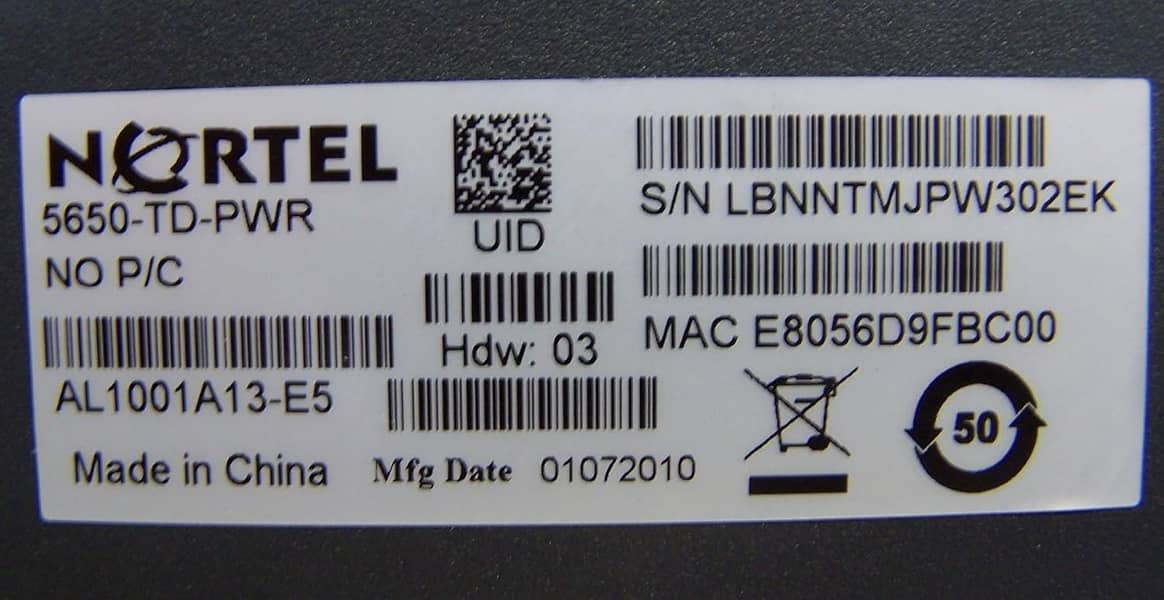 Nortel 5650TD-POE 48 Port POE Gigabit Ethernet Switch (Used) 5