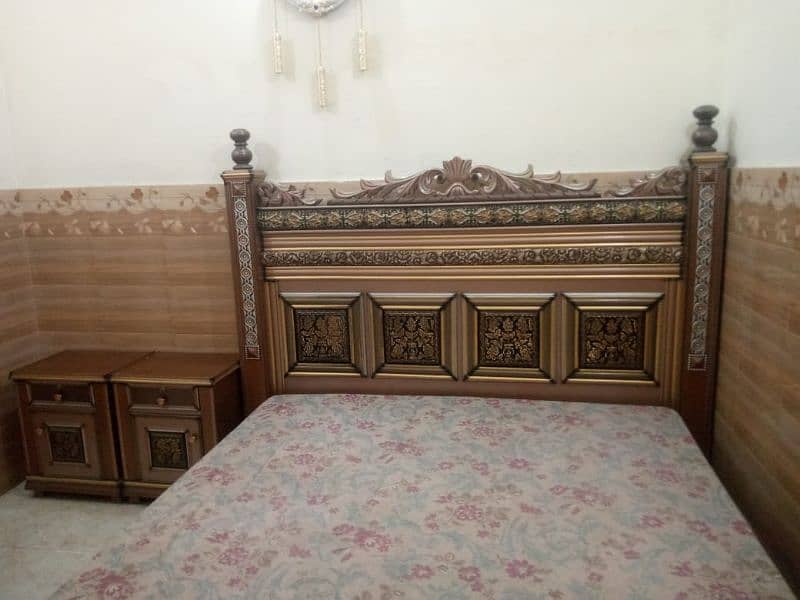 pure wooden bed with side tables 3