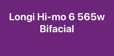 Longi Hi-mo 6 Bifacial 565w Available
